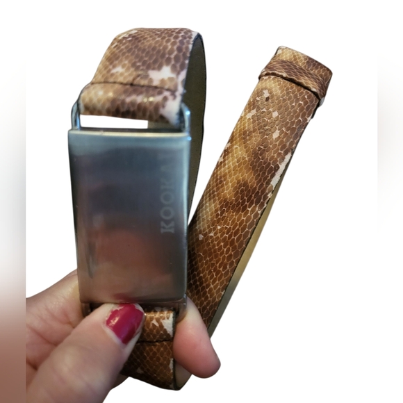 Kookai Accessories - Kookai Pink Brown Reptile Leather Womens Belt, Waist 30
